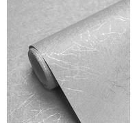 Papel tapiz autoadhesivo impermeable de PVC con patrón de seda para dormitorio y sala de estar chino pegatinas de decoración de fondo gris plateado 45 * 300cm