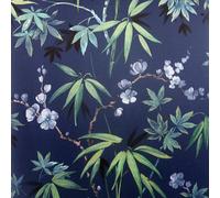 Papel Tapiz Azul Marino Botánico Floral Animales Metálico - Varios Diseños
