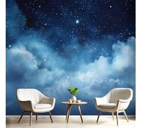 Papel Tapiz Cielo Estrellado De Fantasía Murales - Cielo Nocturno Misterioso Mural de Pared Papel Tapiz Fotográfico para Tapiz Arte de Pared para Sala de Estar Dormitorio Azul