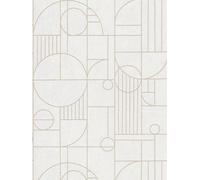 Livingwalls Papel pintado Home Spa 386992 – diseño geométrico blanco y dorado 10,05 x 0,53 m