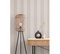 Papel Tapiz Con Diseño De Rayas En Bloque - Beige, Crema, Gris