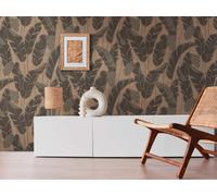 Papel Tapiz Con Diseño Floral De Selva - Rosa, Oro, Negro