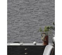 Livingwalls Travel Styles - Papel pintado no tejido con aspecto de piedra natural, color gris, para diferentes habitaciones, 10,05 m x 0,53 m