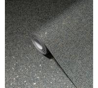Papel Tapiz Con Estructura Textil Y Acabado Metálico - Gris, Metálico