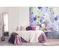 A.S. Création - Papel pintado no tejido con flores en lila, amarillo y azul, para varias habitaciones, XXL, 2,80 x 1,59 m