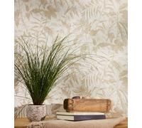 Livingwalls Hot Spots papel pintado no tejido con motivo jungla en crema, beige, metálico - papel pintado jungla exótica 10,05 x 0,53 m - 782032