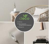 Papel Tapiz Con Patrón De Puntos Y Efecto Brillante Libre De PVC - Beige, Gris