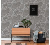 Livingwalls Famous Garden 393555 - Papel pintado no tejido (10,05 m x 0,53 m, fabricado en Alemania), color gris antracita