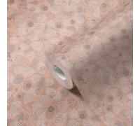 Papel Tapiz Con Patrón Floral Vintage - Rosa, Blanco, Azul