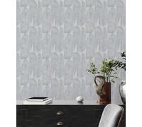 Papel Tapiz Con Patrón Geométrico De Hojas - Gris