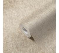 Papel Tapiz Crema Con Brillo Metálico Y Estructura En Relieve