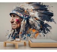 Papel tapiz de arte abstracto de nativos americanos para dormitorio, papel pintado de estilo étnico retro para sala de estar, habitación de niños, fondo de TV, póster de 400 x 280 cm