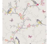 Phoebe Papel Pintado Pájaros - Holden Decor - Gris Paloma 98081 Habitación