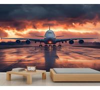 Papel tapiz de avión con pasarela de pasajeros, papel pintado realista de avión, papel pintado panorámico extra grande, papel pintado para hotel, restaurante, vestíbulo, papel de pared personalizado