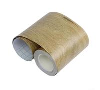 Papel tapiz de borde de marco de grano de madera para espejos, baños, cocinas, salas de estar, cinta adhesiva de PVC resistente al calor (B)