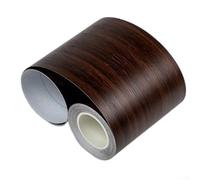 Papel tapiz de borde de marco de grano de madera para espejos, baños, cocinas, salas de estar, cinta adhesiva de PVC resistente al calor (G)