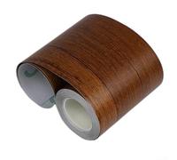 Papel tapiz de borde de marco de grano de madera para espejos, baños, cocinas, salas de estar, cinta adhesiva de PVC resistente al calor (D)