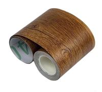 Papel tapiz de borde de marco de grano de madera para espejos, baños, cocinas, salas de estar, cinta adhesiva de PVC resistente al calor (E)