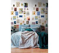 Papel Tapiz De Colágeno Con Obras De Arte Coloridas Y Un Patrón De Gran Tamaño