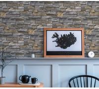 Papel Tapiz De Efecto Piedra Con Pared De Piedra Natural - Gris, Beige