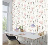 Papel Tapiz De Flores Delicadas Para Niños Rasch 300642 Crema/Rosa