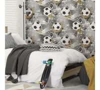 Papel Tapiz De Football Gris Oro 14090 Tema Deportivo Para Niños