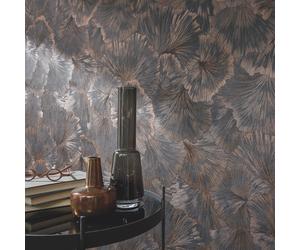 Papel Tapiz De Hoja Lujoso Erismann Texturizado Metálico Exótico Gris 10373-47