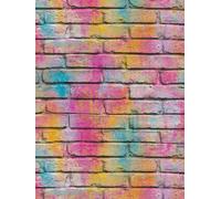 Papel Tapiz De Ladrillo, Con Diseño De Pared Estructurado - Colorido, Violeta