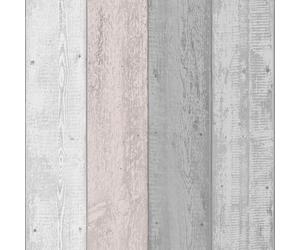 Papel Tapiz De Madera Pintado Efecto Rústico Gris / Rosa - ARTHOUSE 902809