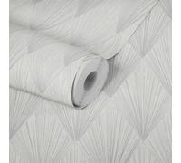 Papel Pintado Geométrico Ava - New York Metropolitan Stories 2 A.S. Création Papel pintado tejido no tejido 10.05 m x 0.53 m Gris Metálico Blanco Fabricado en Alemania 378641 37864-1