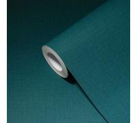 Papel Tapiz De Petróleo Unicolor Con Estructura De Lino - Azul, Verde