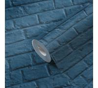 Papel Tapiz De Piedra En Acabado Liso De Ladrillo - Azul