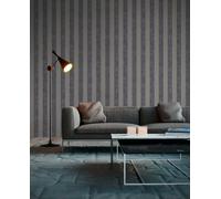 Papel Tapiz De Rayas Con Patrón De Color Y Textura - Negro, Gris, Beige