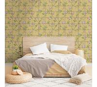 Papel Tapiz Floral Enrejado Amarillo Holden 14201 Para Un Hogar Elegante