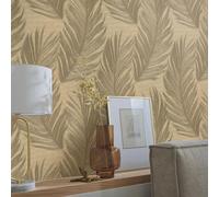 Aurora Pluma Papel Pintado Vinilo Texturizado Oro Erismann 10516-30 Salón