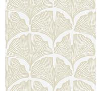 Papel tapiz despegable y adhesivo Tempaper x Novogratz Waverly White Feather Palm de 52 cm x 49 m. Fabricado en EE. UU.