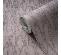 Papel Tapiz En Efecto Yeso Con Acentos Y Patrón Abstracto - Gris, Beige, Plata