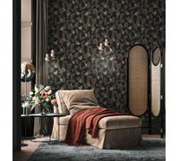 Papel Tapiz En Estilo Geométrico - Negro