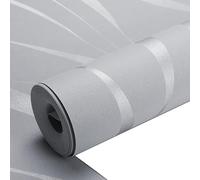Papel Tapiz En Relieve Papel Tapiz Para Dormitorio Rayas No Tejidas Papel Tapiz 3D Papel Tapiz Gris Transpirable Absorbente De Sonido Moderno Papel Tapiz Plateado Con Brillo Para Habitación