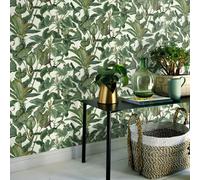 Papel Pintado Erismann Selva Tropical Hojas Blanco 6303-07