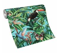 Papel Tapiz Erismann Paradisio 2 Jungle Birds Y Mariposas Azul 10121-18