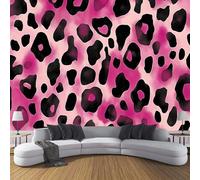 Papel Tapiz Estampado De Leopardo Rosa Murales - Exótico Mural de Pared Papel Tapiz Fotográfico para Tapiz Arte de Pared para Sala de Estar Dormitorio 150x105cm