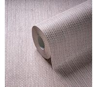 Papel Tapiz Estructurado En Textura Textil - Rosa, Plata