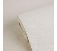 Papel Tapiz Estructurado Uni Con Aspecto De Lino - Crema, Gris, Blanco