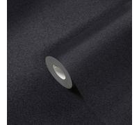 Papel Tapiz Estructurado Uni Con Efecto Lino - Negro, Gris