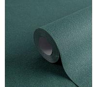 Papel Tapiz Estructurado Unicolor Con Aspecto De Lino - Verde