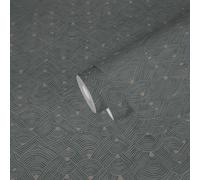 Papel Tapiz Étnico Diseño Con Aspecto De Cesta - Azul, Gris, Beige