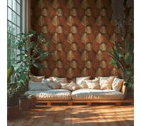 Livingwalls Hot Spots Papel pintado no tejido Floral 10,05 m x 0,53 m - Marrón, rojo, beige, metálico - Papel pintado Moderno - 786735