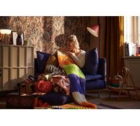 Papel Tapiz Floral Con Diseño Abstracto De Hojas Con Acentos Rojos - Marrón