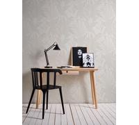 Papel Tapiz Floral Con Diseño De Hojas En Colores Suaves - Crema, Beige